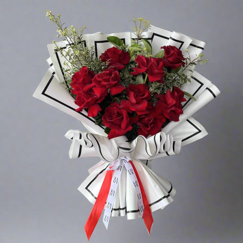 BZ8: 10 Red Stem Valentine