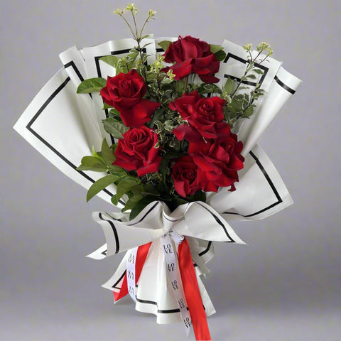 BZ7: 6 Red Rose Valentine