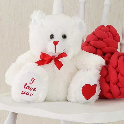 T1: Romeo White Teddy Bear 28cm